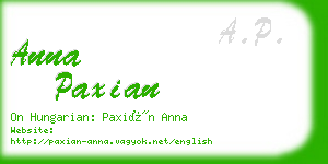 anna paxian business card